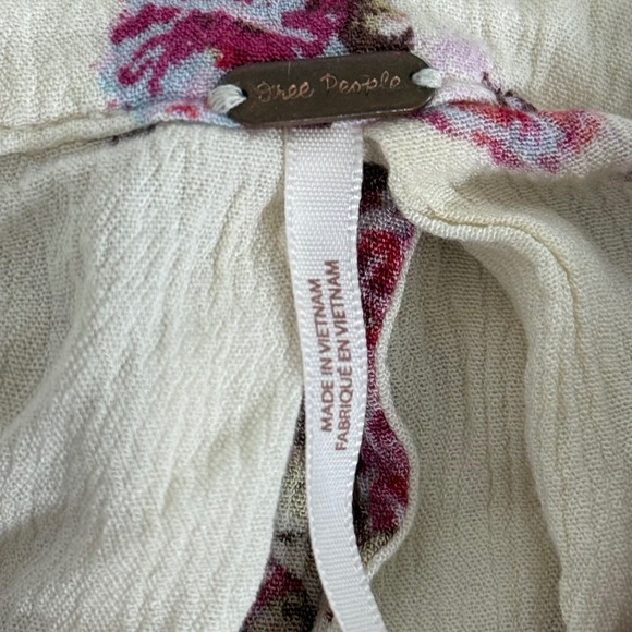 Free People Tree Swing Floral Print Sleeveless Flowy Tank‎ Blouse Bohemian Sz M - Picture 7 of 9